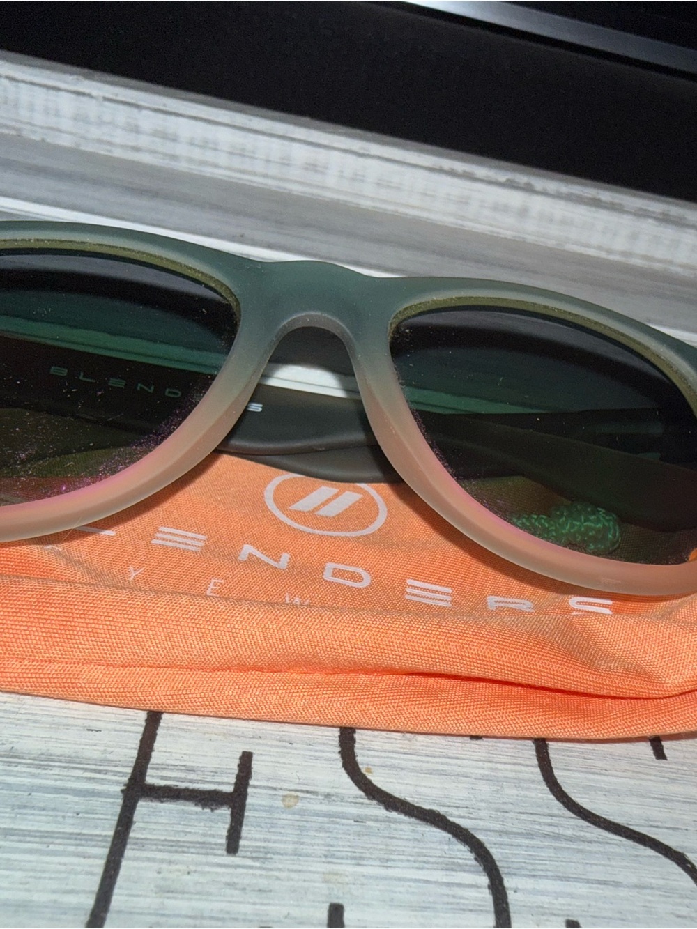 Blenders Eyewear Seaside Charmer Gray/Tan Frame Pink-Orange Mirror Sunglasses